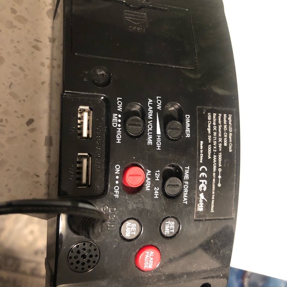 Alarm Clock Large Number Digital LED Display with Dimmer Night Light USB Easy - Picture 12 of 12